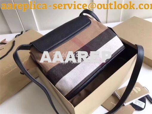 Replica Burberry Grainy Canvas Check Small Gowan and Fabric CrossBody 7