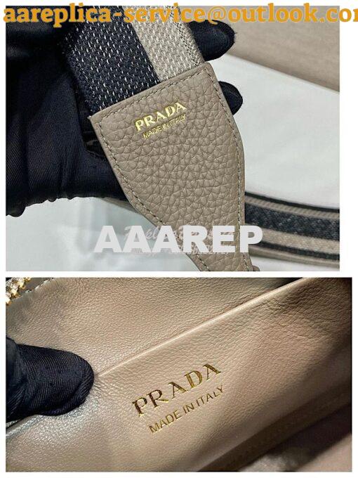 Replica Prada Leather shoulder bag 1BH193 Clay Grey 7