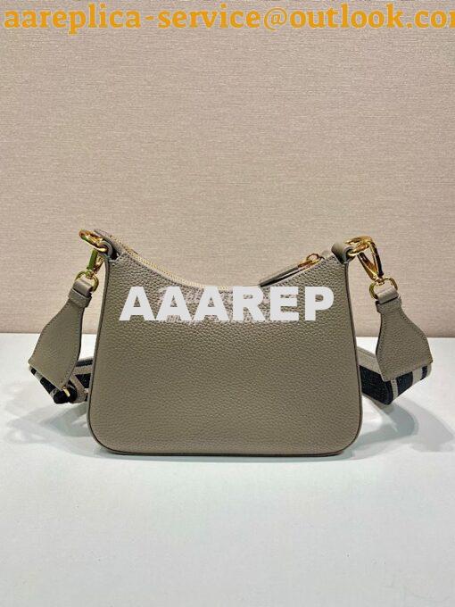 Replica Prada Leather shoulder bag 1BH193 Clay Grey 9