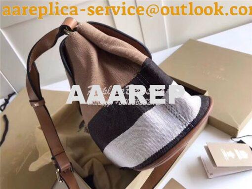 Replica Burberry Grainy Canvas Check Small Gowan and Fabric CrossBody 3