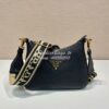 Replica Prada Leather shoulder bag 1BH193 Clay Grey 10