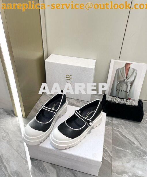 Replica Dior D-Doll 2.0 Pump Black White Supple Calfskin KCP951 3