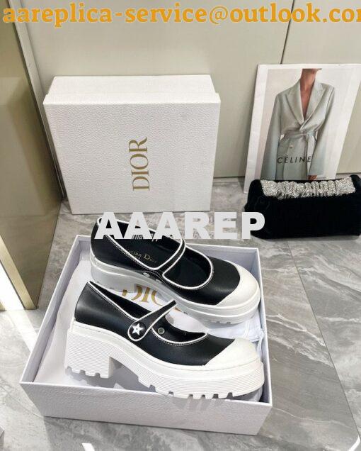 Replica Dior D-Doll 2.0 Pump Black White Supple Calfskin KCP951 4