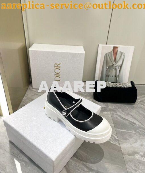 Replica Dior D-Doll 2.0 Pump Black White Supple Calfskin KCP951 7