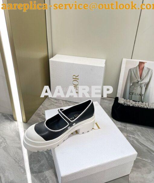 Replica Dior D-Doll 2.0 Pump Black White Supple Calfskin KCP951 8