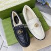 Replica Gucci Aria Loafer With Double G 670399 Black Chevron Matelasse 9