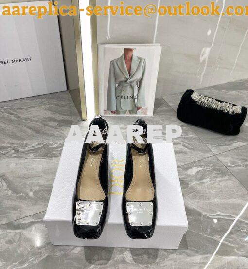 Replica Dior La Parisienne Pump Black Patent Calfskin KCP939P