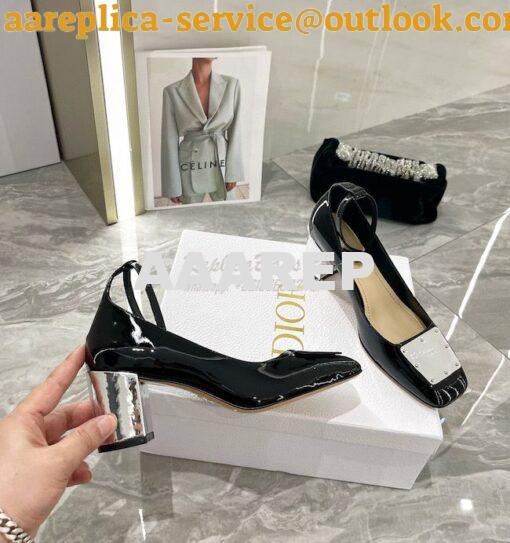 Replica Dior La Parisienne Pump Black Patent Calfskin KCP939P 2