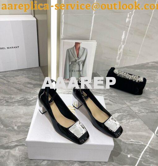 Replica Dior La Parisienne Pump Black Patent Calfskin KCP939P 3