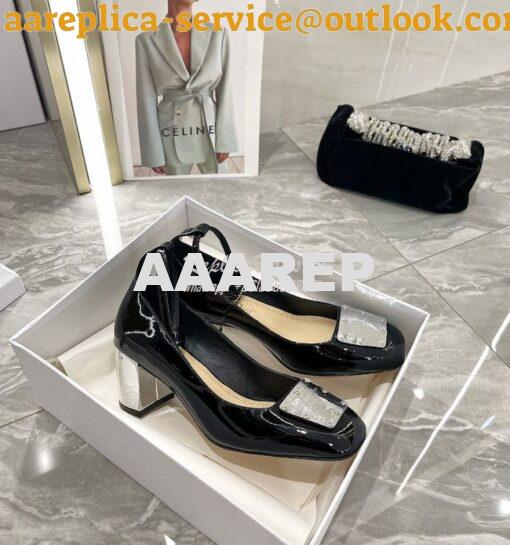 Replica Dior La Parisienne Pump Black Patent Calfskin KCP939P 4