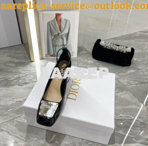 Replica Dior La Parisienne Pump Black Patent Calfskin KCP939P 6