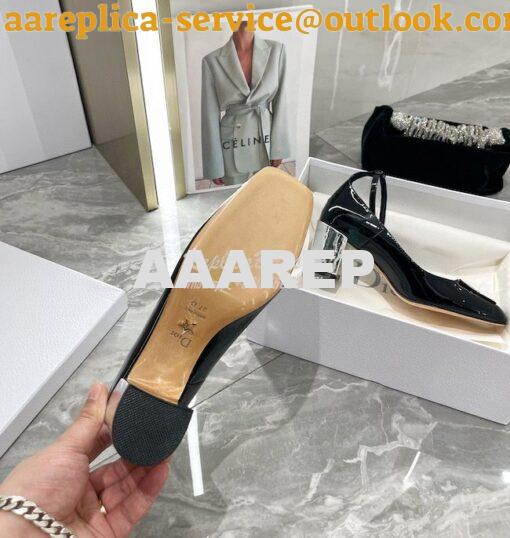 Replica Dior La Parisienne Pump Black Patent Calfskin KCP939P 9