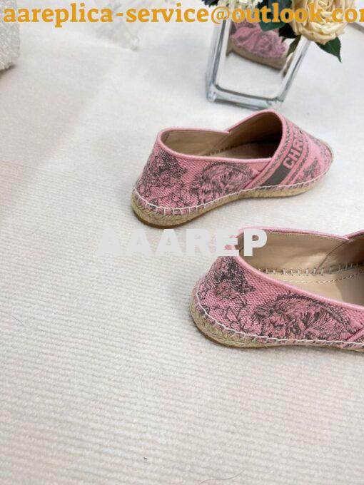 Replica Dior Granville Espadrille Rose Toile de Jouy Embroidered 8