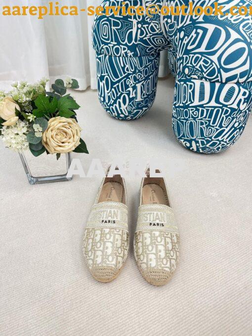 Replica Dior Granville Espadrille Gold Oblique Embroidered 2