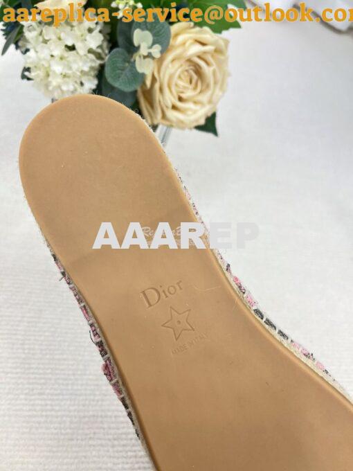 Replica Dior Granville Espadrille Rose Toile de Jouy Embroidered 9