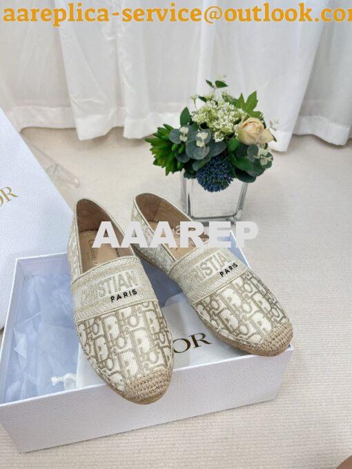 Replica Dior Granville Espadrille Gold Oblique Embroidered 3