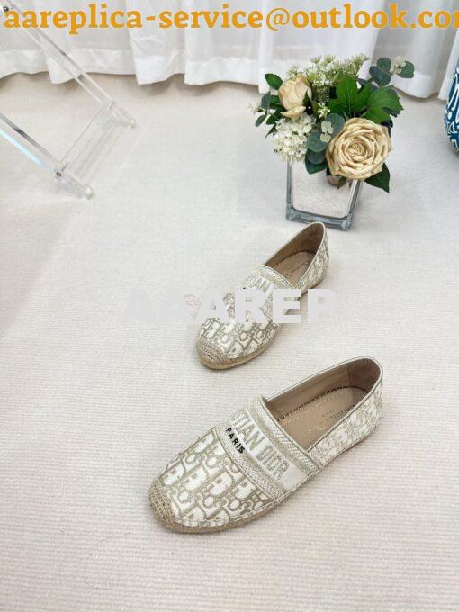 Replica Dior Granville Espadrille Gold Oblique Embroidered 5