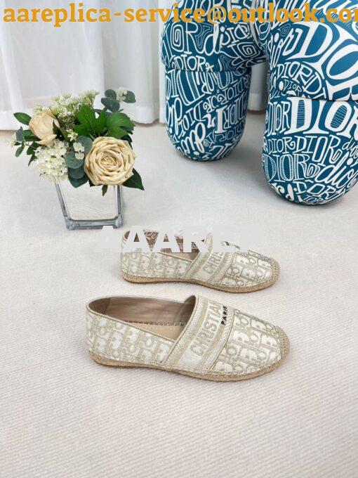 Replica Dior Granville Espadrille Gold Oblique Embroidered 6