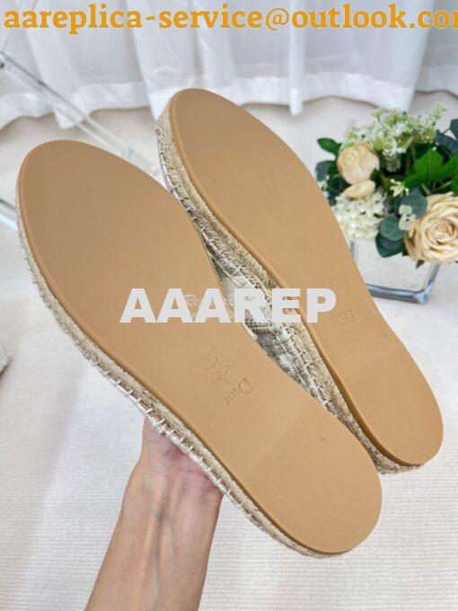 Replica Dior Granville Espadrille Gold Oblique Embroidered 9