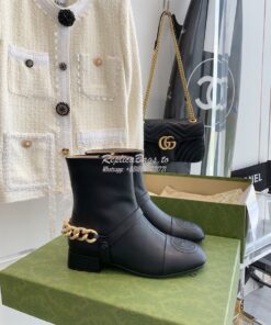 Replica Gucci Chain Soho Ankle Boot With Double G 360565 Black