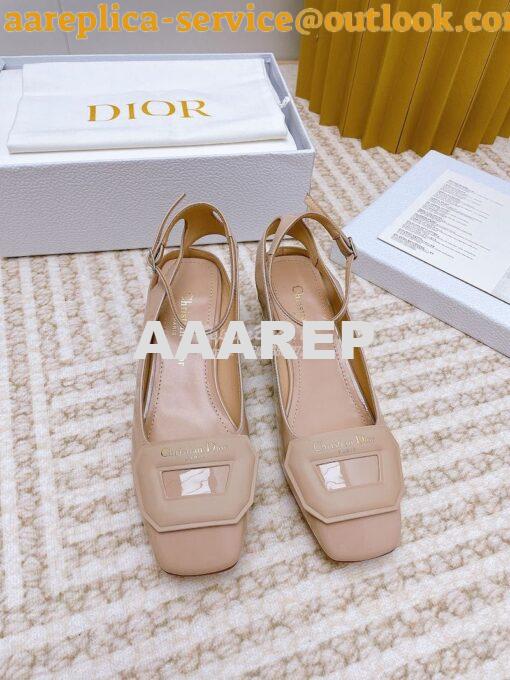 Replica Dior Day Slingback Pump Patent Calfskin KDB828 Nude 2