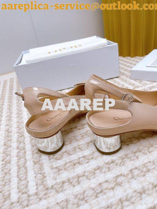 Replica Dior Day Slingback Pump Patent Calfskin KDB828 Nude 5