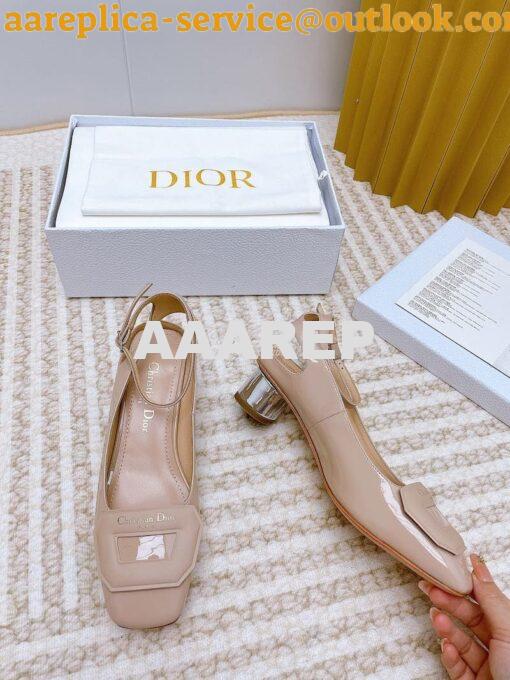 Replica Dior Day Slingback Pump Patent Calfskin KDB828 Nude 6