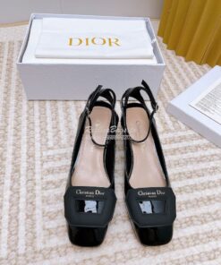 Replica Dior Day Slingback Pump Patent Calfskin KDB828 Black 2