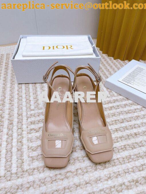 Replica Dior Day Slingback Pump Patent Calfskin KDB828 Nude 9