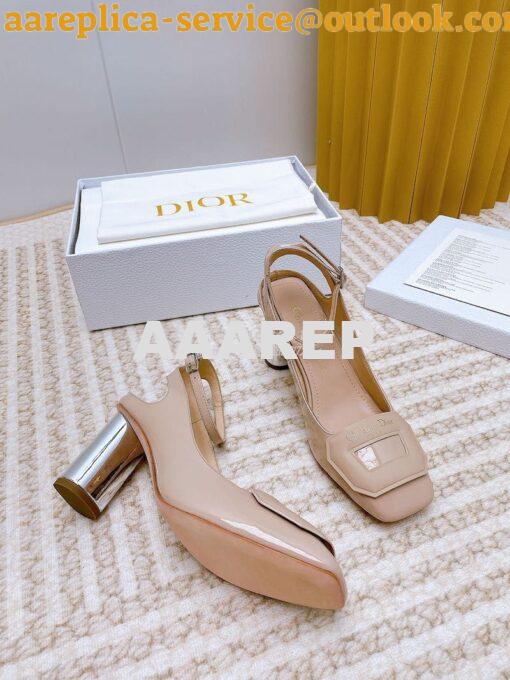 Replica Dior Day Slingback Pump Patent Calfskin KDB828 Nude 10