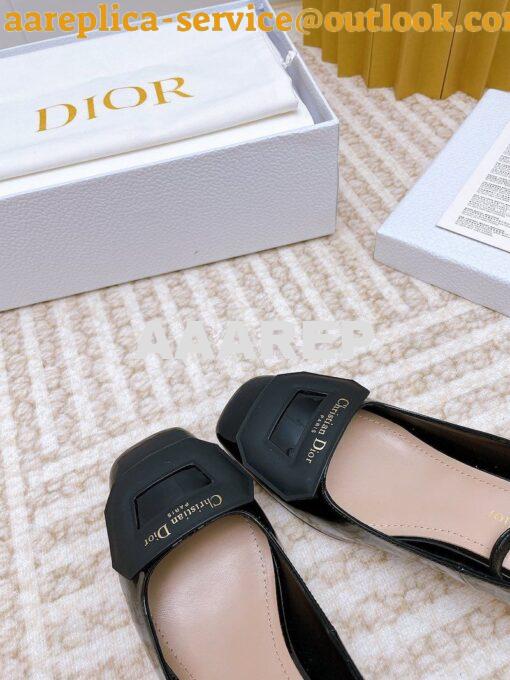 Replica Dior Day Slingback Pump Patent Calfskin KDB828 Black 5