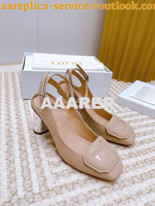 Replica Dior Day Slingback Pump Patent Calfskin KDB828 Nude 11