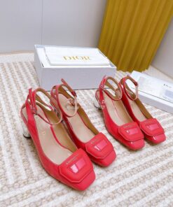 Replica Dior Day Slingback Pump Patent Calfskin KDB828 Indy Pink