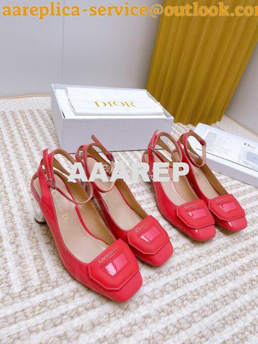 Replica Dior Day Slingback Pump Patent Calfskin KDB828 Indy Pink