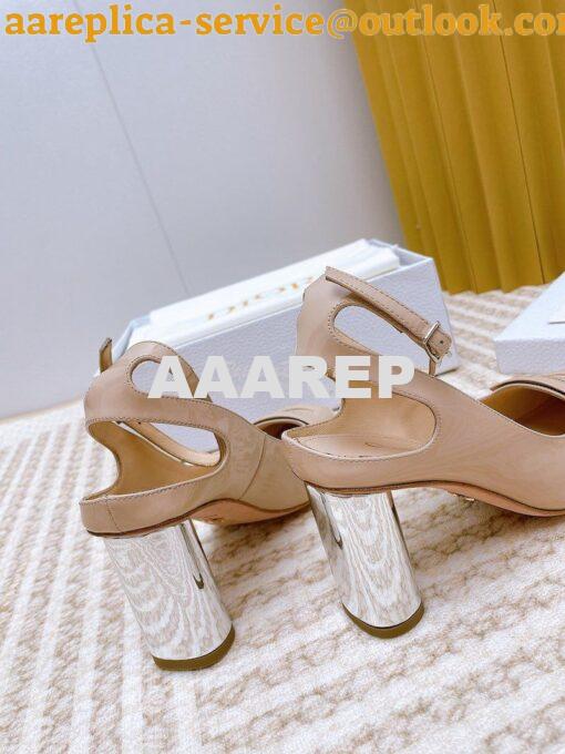 Replica Dior Day Slingback Pump Patent Calfskin KDB828 Nude 14