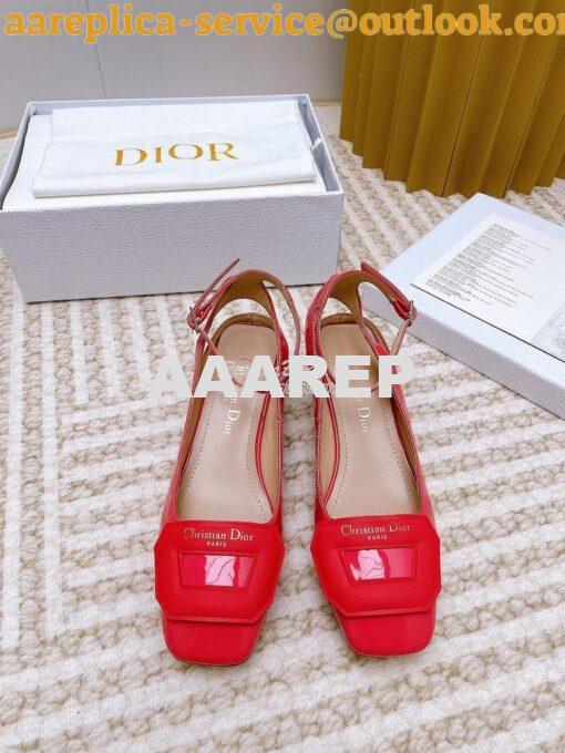 Replica Dior Day Slingback Pump Patent Calfskin KDB828 Indy Pink 2