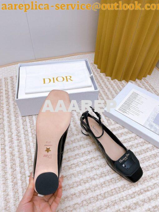 Replica Dior Day Slingback Pump Patent Calfskin KDB828 Black 9