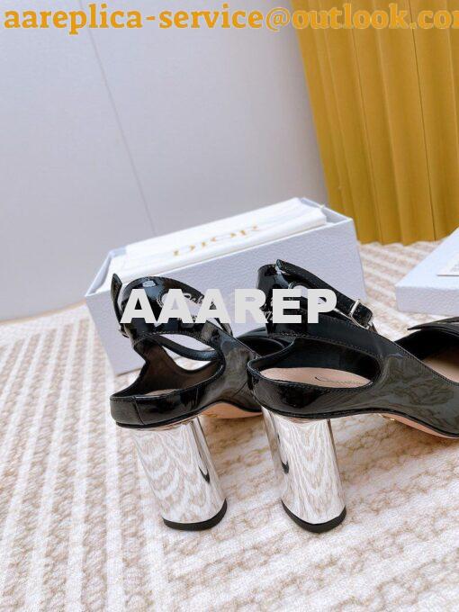 Replica Dior Day Slingback Pump Patent Calfskin KDB828 Black 14