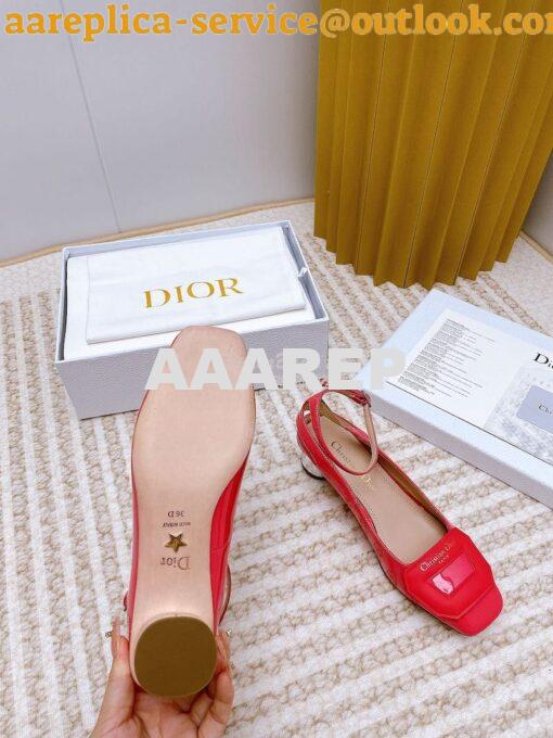 Replica Dior Day Slingback Pump Patent Calfskin KDB828 Indy Pink 8