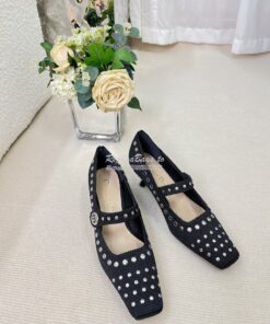 Replica Dior D-Clash Pumps KDP948 Black with Studs 2