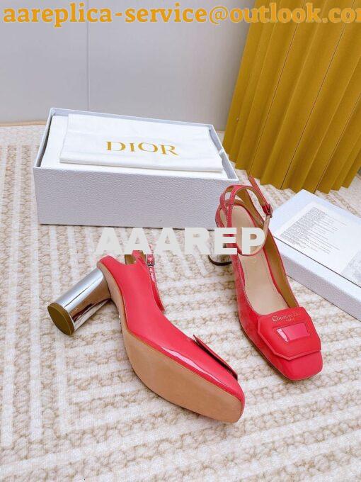 Replica Dior Day Slingback Pump Patent Calfskin KDB828 Indy Pink 11