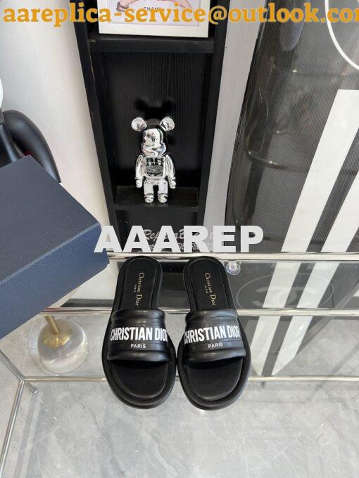 Replica Dior Every-D Slide Embossed Lambskin KCQ861 Black