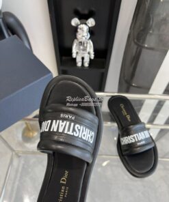 Replica Dior Every-D Slide Embossed Lambskin KCQ861 Black 2