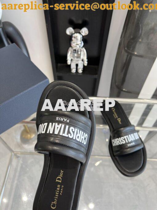 Replica Dior Every-D Slide Embossed Lambskin KCQ861 Black 2