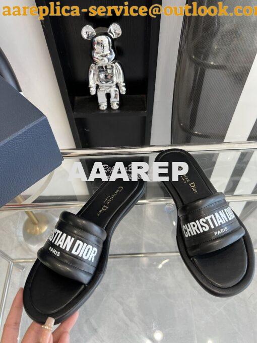 Replica Dior Every-D Slide Embossed Lambskin KCQ861 Black 3