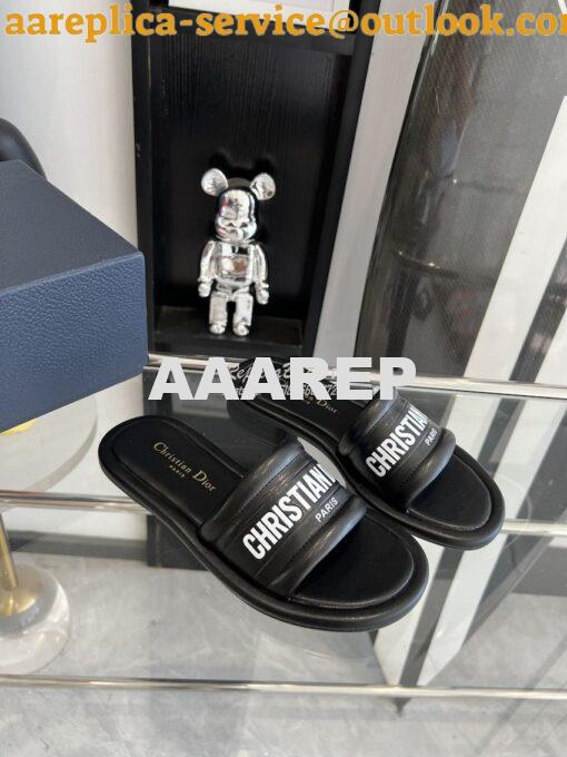 Replica Dior Every-D Slide Embossed Lambskin KCQ861 Black 4