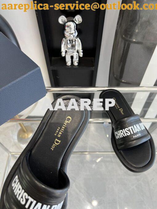 Replica Dior Every-D Slide Embossed Lambskin KCQ861 Black 8