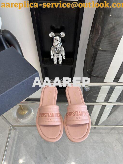 Replica Dior Every-D Slide Embossed Lambskin KCQ861 Pink