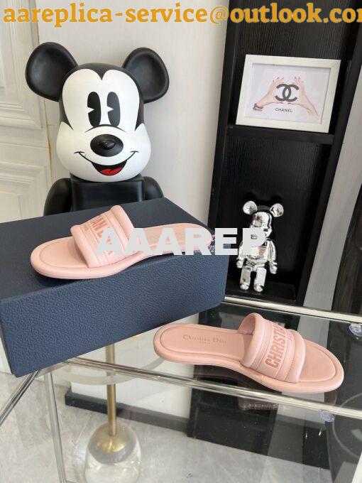 Replica Dior Every-D Slide Embossed Lambskin KCQ861 Pink 4