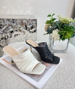 Replica Dior D-Fame Heeled Sandal Pleated Lambskin KCQ775 2